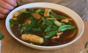 Lad Na, stir fried noodles with thick sauce.  at Buja Vegetarien in Paris