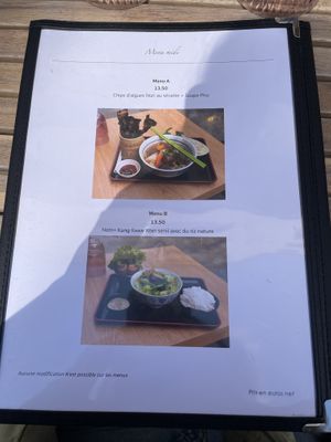 Menu  at Buja Vegetarien in Paris