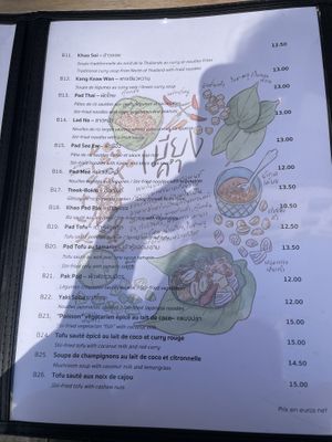 Menu  at Buja Vegetarien in Paris