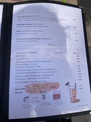 Menu  at Buja Vegetarien in Paris