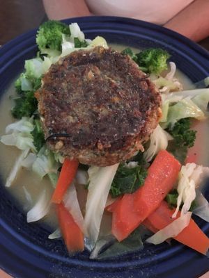 Cindy Special. Cutlet with Steamed Vegetables and Vegan Gravy.  at Bela in Northampton