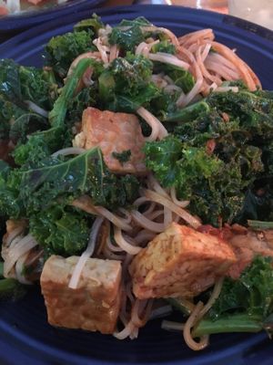 BBQ Tempeh, Kale and Rice Noodles  at Bela in Northampton