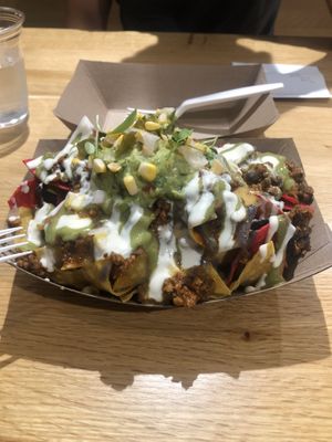 Loaded nacho’s with guac  at Jajaja Mexicana - Hudson Yards in New York City