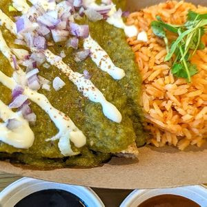 Verde enchiladas at Jajaja Mexicana - Hudson Yards in New York City