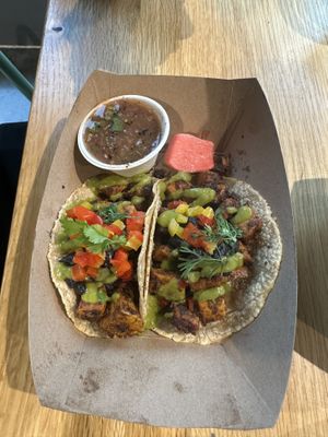 Chipotle black bean tacoss  at Jajaja Mexicana - Hudson Yards in New York City
