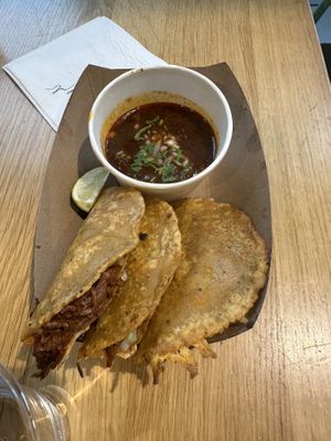 Birria tacos  at Jajaja Mexicana - Hudson Yards in New York City