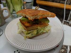 Tofu burger at Arome in Bucharest