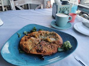 Hortopita with mountain greens = vegan at Sweet Revenge in Zakinthos