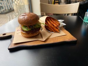 There’s a variety of options for vegans and the staff is very kind. I had the Vege Burger (vegan option) with sweet potato fries which were delicious and flavousome 10/10  at Good Food - Palmotićeva  in Zagreb