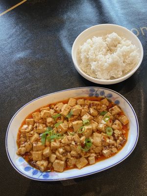 Mapo tofu, specify that you want it made vegan  at Matstovan Seven in Torshavn