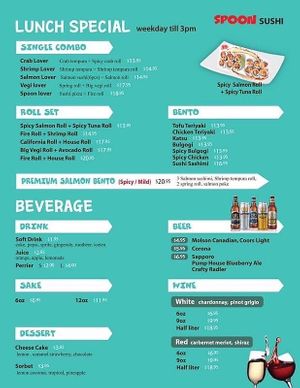 Drinks / Boissons at Spoon Sushi - Elmwood in Moncton