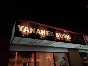 Outside at night  at Yanakee Sushi BBQ in Moncton