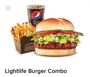 Lightlife Burger Combo at Harvey's in Moncton