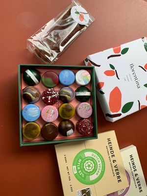 Pralines and award winning mylk chocolate   at Florentina in Rotterdam