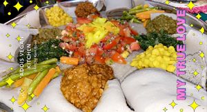 Beyaynetu veggie mix for 2  at Addis Kitchen in South East London