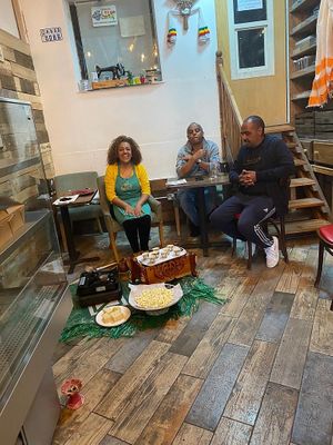 Ethiopian coffee ceremony at Addis Kitchen in South East London