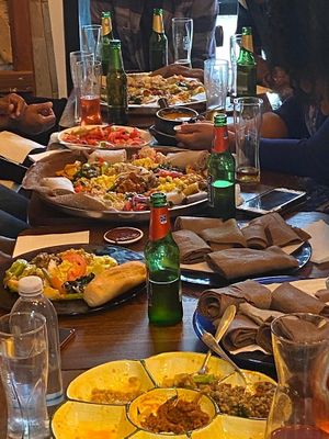 Dinner time  at Addis Kitchen in South East London