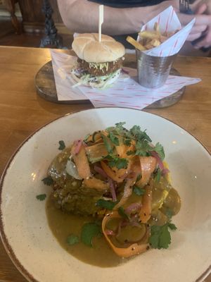 Katsu Curry and Plantbased Burger  at The Bulls Head in Ratby