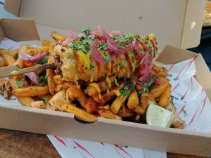 Vegan kranksy on the specials board at The Bulls Head in Ratby