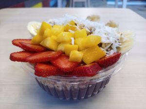 Acai base with vegan vanilla  protein and aloha toppings at Juice Tap in Jacksonville