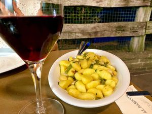 Gluten free mushrooms with porcini mushrooms and asparagus at Al Passante in Cagli