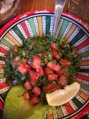Tabbouleh - vegan salad at Leila's in Budapest