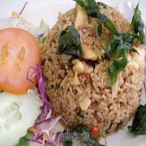Fried Vegetarian Chicken with Basil Fried Rice SGD$5 at Yuan Yuan Vegetarian Restaurant in East Singapore