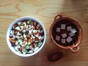 Asian rice noodle salad with peanut miso dressing and tofu at Mercadella in Tepoztlan