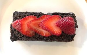 Vegan chocolate brownie at Mercadella in Tepoztlan