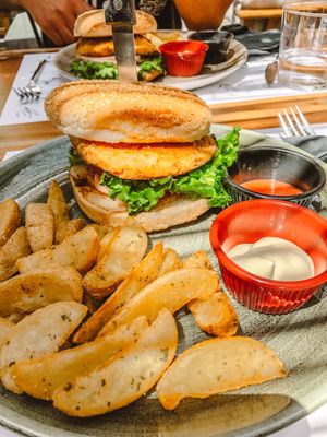 Vegan burger  at The Yard in Parga