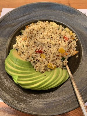Quinoa and avocado salad at The Yard in Parga