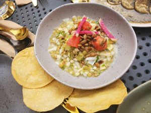 Green ceviche at La Bartola in Toronto