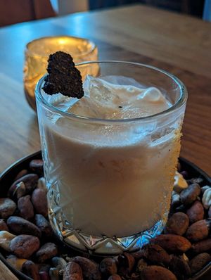 'Popcorn' milk cocktail at La Bartola in Toronto