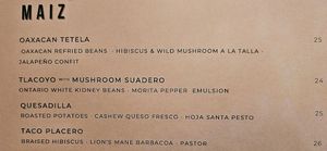 Maiz at La Bartola in Toronto