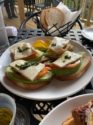 Avocado caprese toast  at Divino Cucina Italiana in Hastings On Hudson