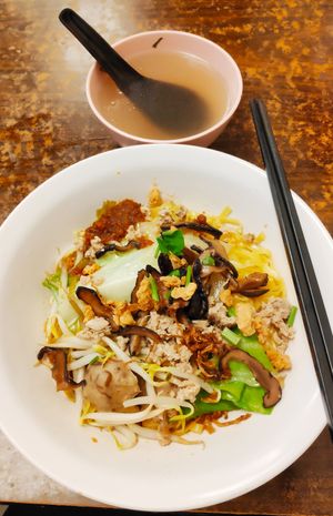 Mushroom Minced Meat Mee Pok at Pine Tree Cafe 长春树 - Fortune Centre in Central Singapore