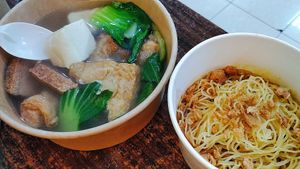Yong tau foo with noodles. Very nice! at Pine Tree Cafe 长春树 - Fortune Centre in Central Singapore