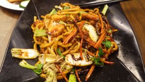 Black pepper udon noodles at Pine Tree Cafe 长春树 - Fortune Centre in Central Singapore