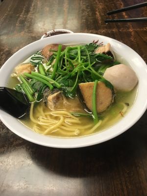 yong tau foo! excellent meat substitutes at Pine Tree Cafe 长春树 - Fortune Centre in Central Singapore