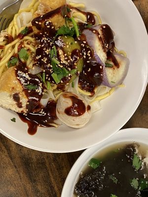 Dry Yong Tau Foo with Kuay Teow noodles  at Pine Tree Cafe 长春树 - Fortune Centre in Central Singapore