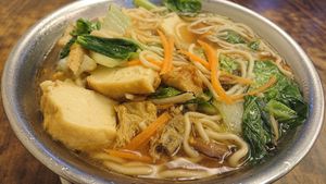 brown rice noodle soup at Pine Tree Cafe 长春树 - Fortune Centre in Central Singapore