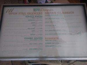 Menü at Bepa in Split