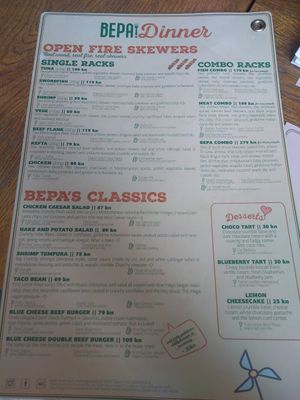 Menü at Bepa in Split