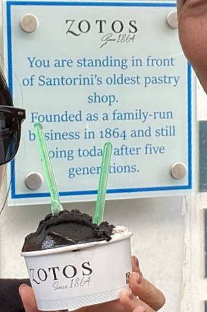  at Gelateria Zotos in Santorini