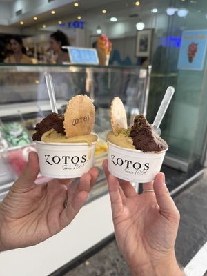 Back again 😂  at Gelateria Zotos in Santorini