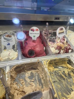 Dragon fruit and watermelon   at Gelateria Zotos in Santorini