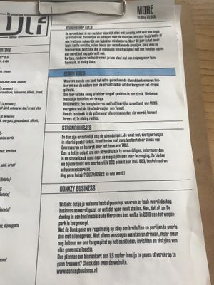 Menu at Strandpaviljoen Twaalf in Den Hoorn Texel