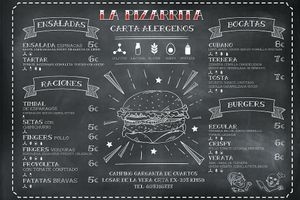 Menu at La Pizarrita in Caceres