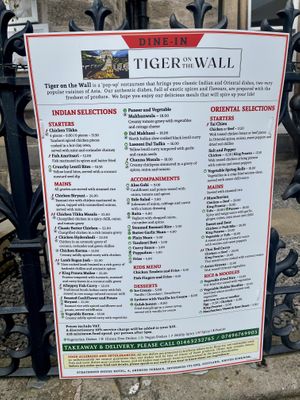 Menu (august 2023)   at Tiger on The Wall in Inverness