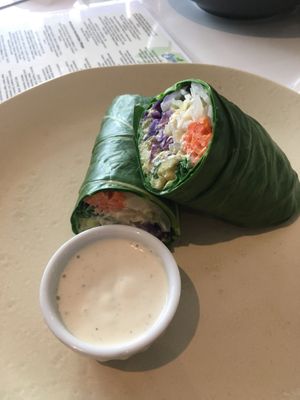 Chickpea collard wrap at Essence Natural  in Vaughan